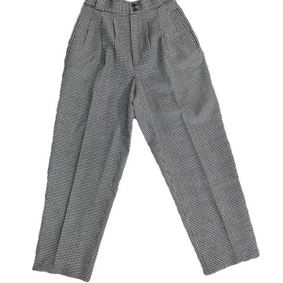 Giorgio Sant’Angelo Pants - Vintage Giorgio Sant'Angelo Wool Checkered Black White Women’s Dress Pants Sze 6